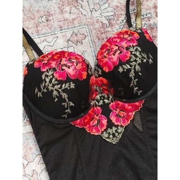 Victoria's Secret Floral BONED CORSET BUSTIER Tank Top 34C NWT - Picture 2 of 7